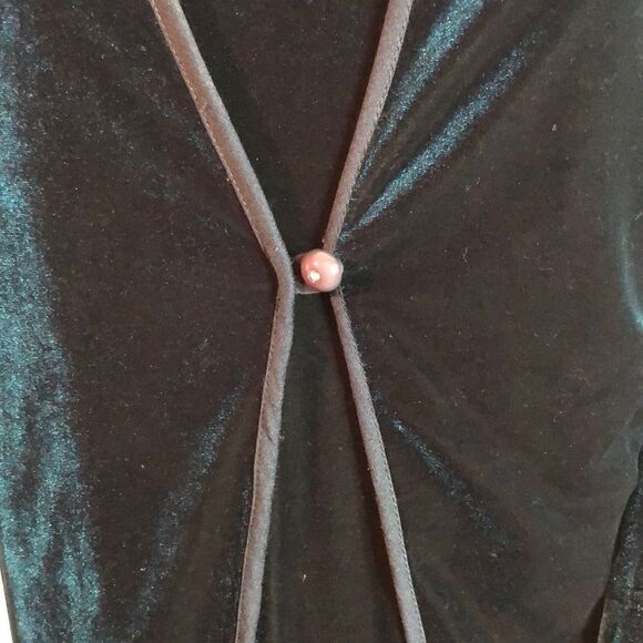 Vintage Kathie Lee Woman 2 Piece Green Velvet Maxi Dress & Jacket 16/18/1X? - Picture 4 of 10